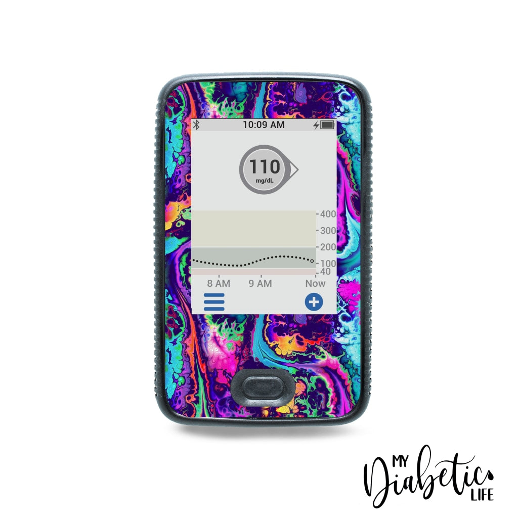 Neon Ink Splatter - Dexcom G6 Receiver Sticker