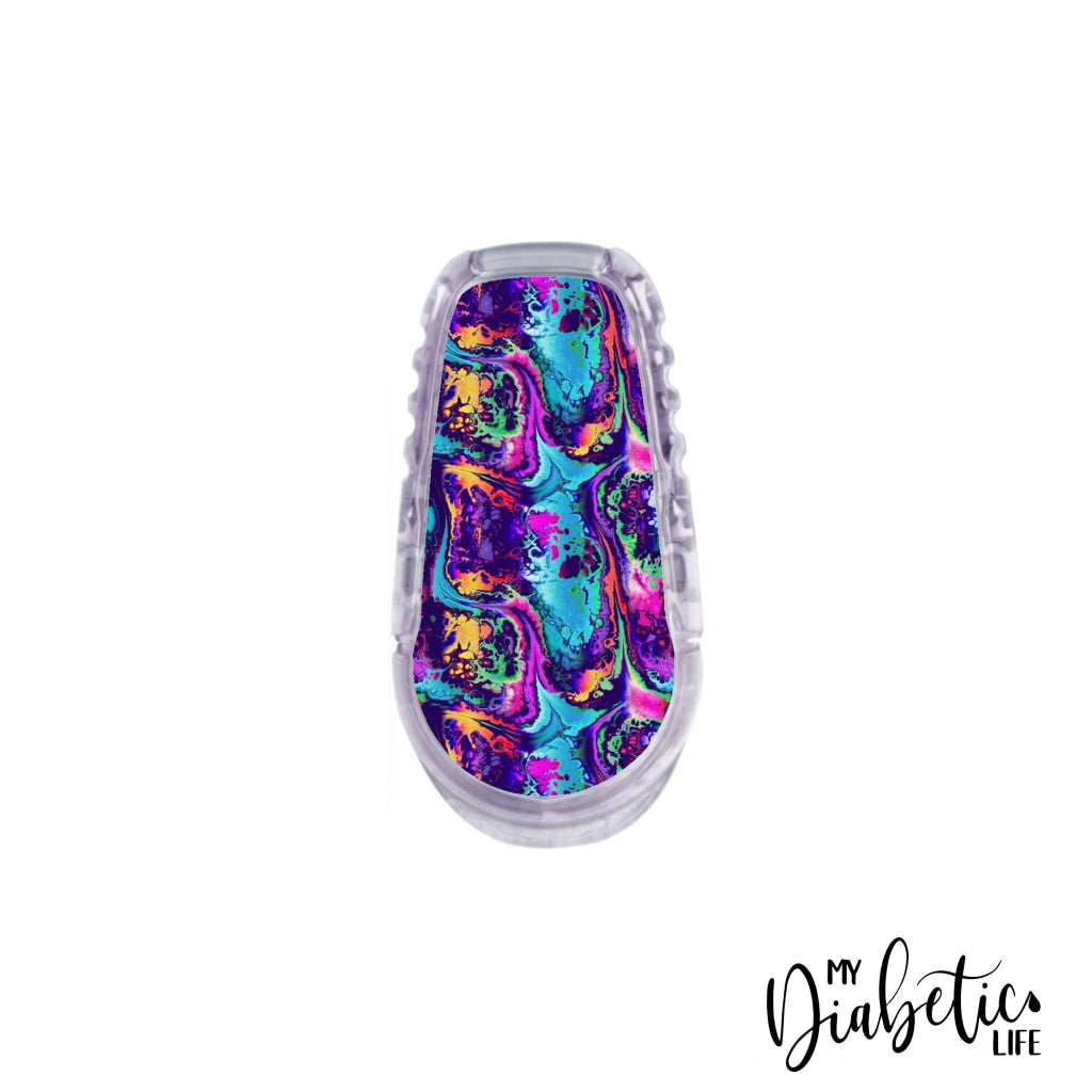 Neon Ink Splatter - Dexcom Transmitter G6 Peel Skin And Decal Cgm Sticker