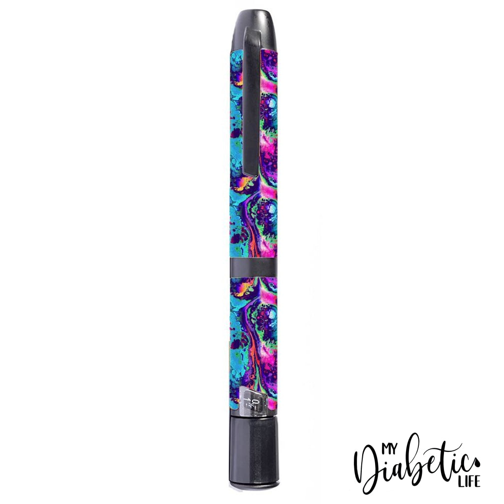 Neon Ink Splatter - Inpen Smart Insulin Pen Peel Skin And Decal Sticker Cover