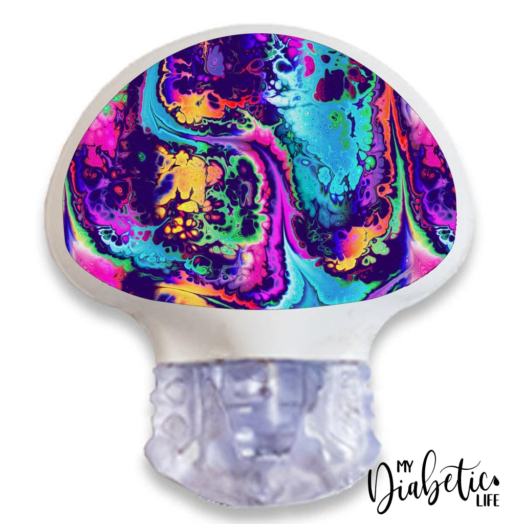 Neon Ink Splatter - Medtronic Enlite Peel Skin And Decal Cgm Sticker