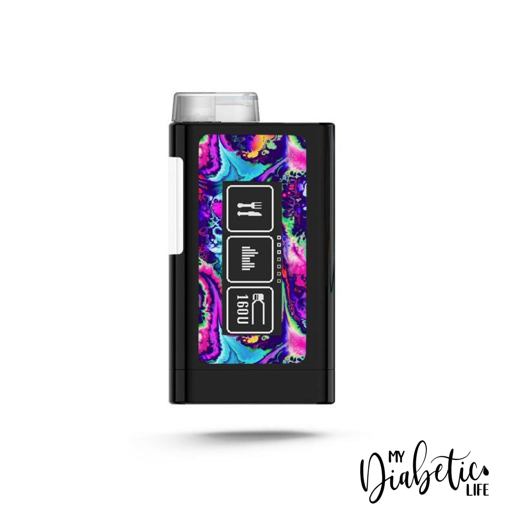 Neon Ink Splatter - Ypsopump Peel Skin And Decal Insulin Pump Sticker