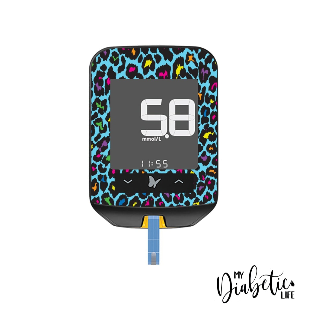 Neon Leopard - Freestyle Optium Neo Peel Skin And Decal Glucose Meter Sticker Freestyle