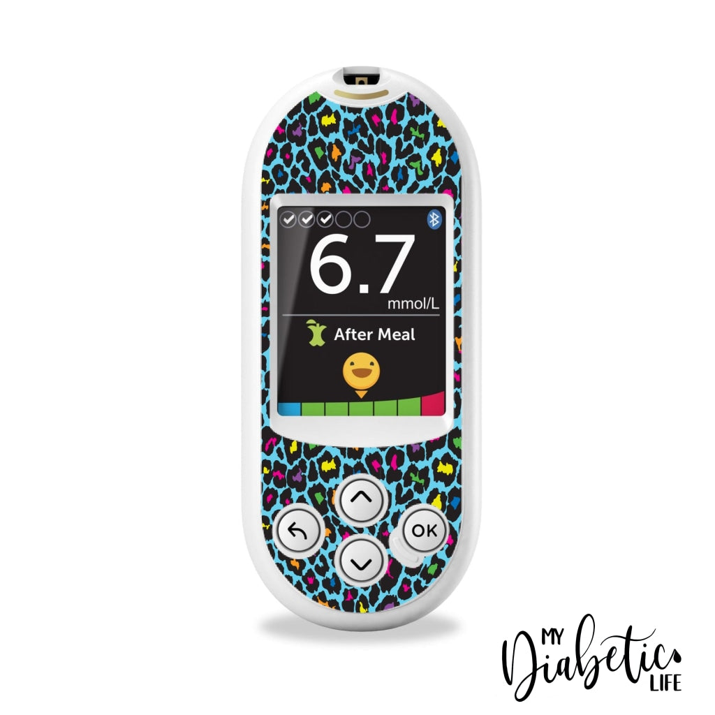 Neon Leopard Print - One Touch Verio Reflect Glucose Meter Sticker