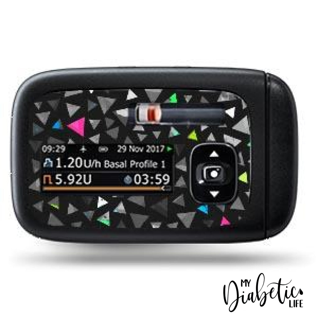 Neon Triangles - Accu-Chek Insight Peel Skin And Decal Insulin Pump Sticker Accu-Chek