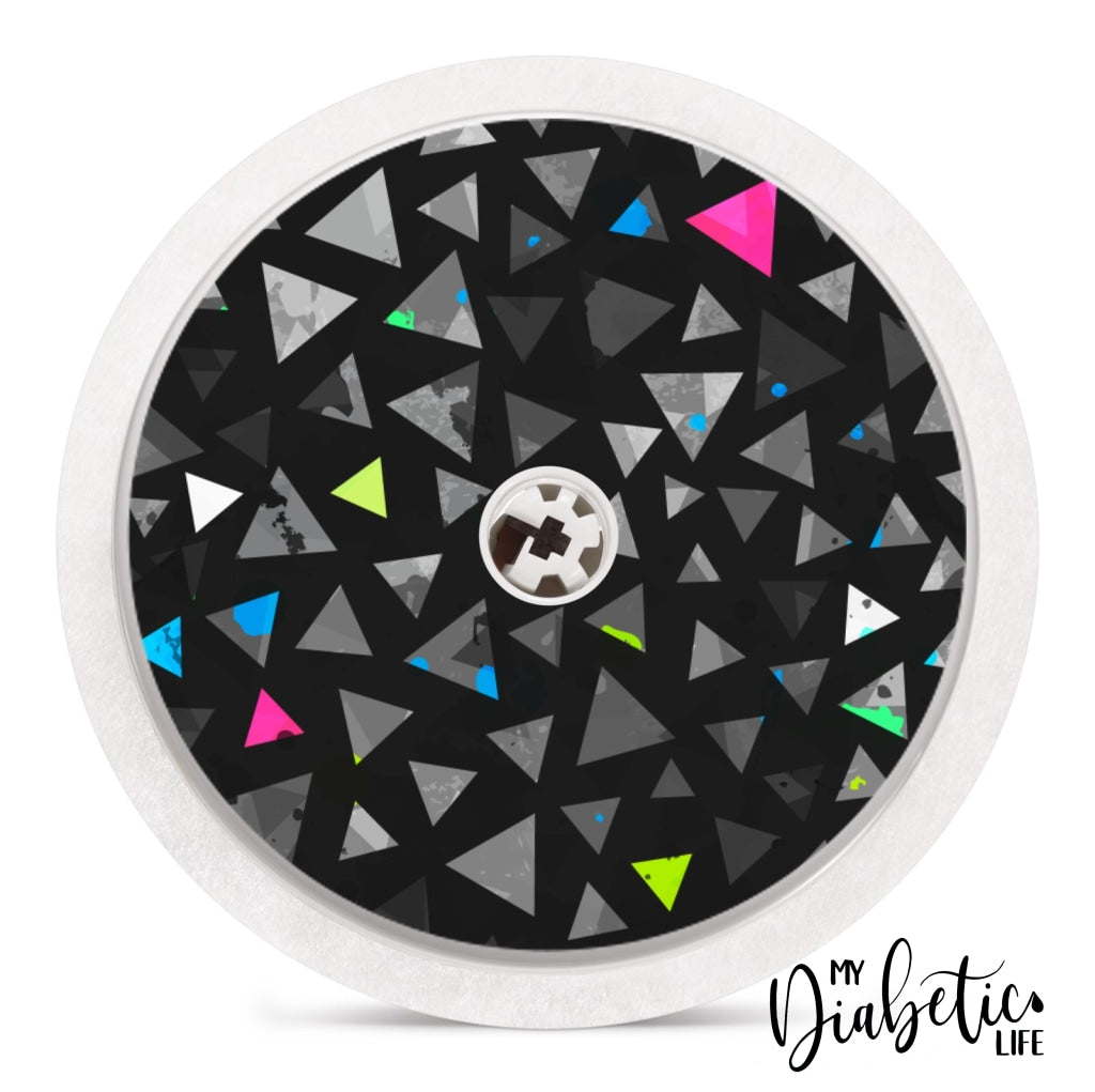 Geo Neon Triangles - Freestyle Libre Sensor Peel Skin And Decal Fgm/cgm Sticker