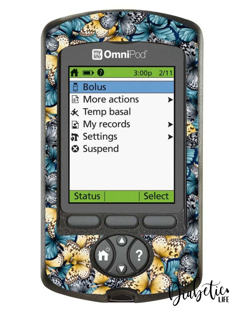 Never Trust The Butterfly - Omnipod Pdm Skin And Decal Glucose Meter Sticker