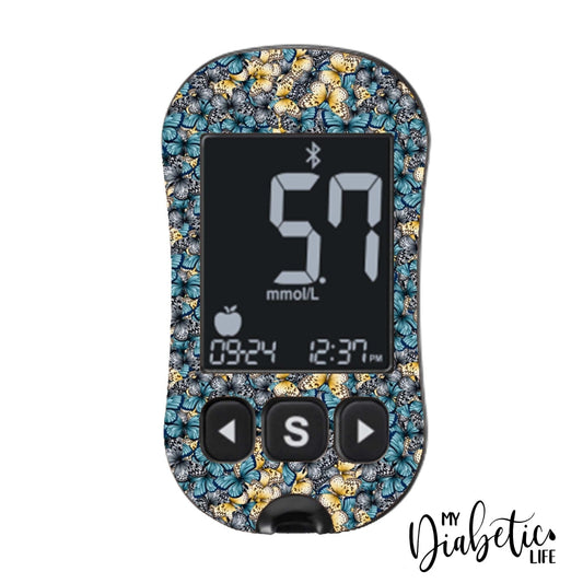 Never Trust The Butterflys - Caresens Dual Peel Skin And Decal Glucose Meter Sticker