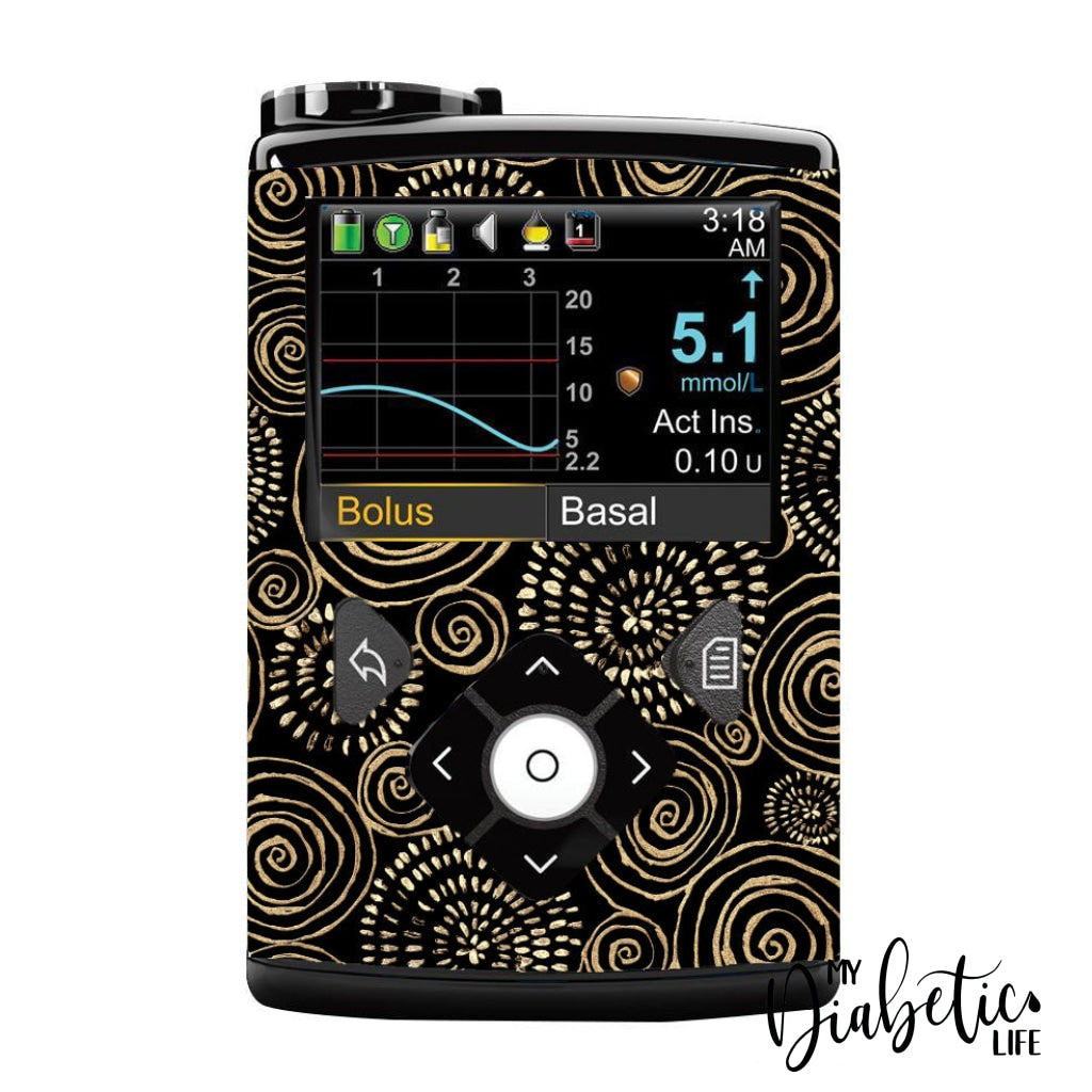 New Years Eve - Medtronic Pump (630/640/670/770) Sticker Full Cover W/clip 630/640/670