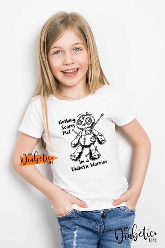 Nothing Scares Me Im A Diabetic Warrior - Colour Me In (Includes Markers) Kids Unisex T-Shirts 00
