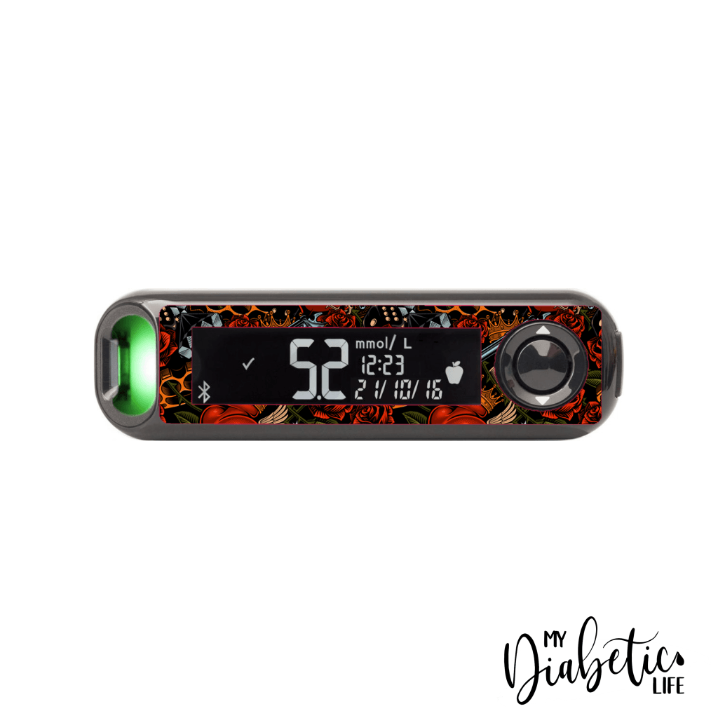 Old School Tattoo- Contour Next One Peel, skin and Decal, glucose meter sticker - MyDiabeticLife