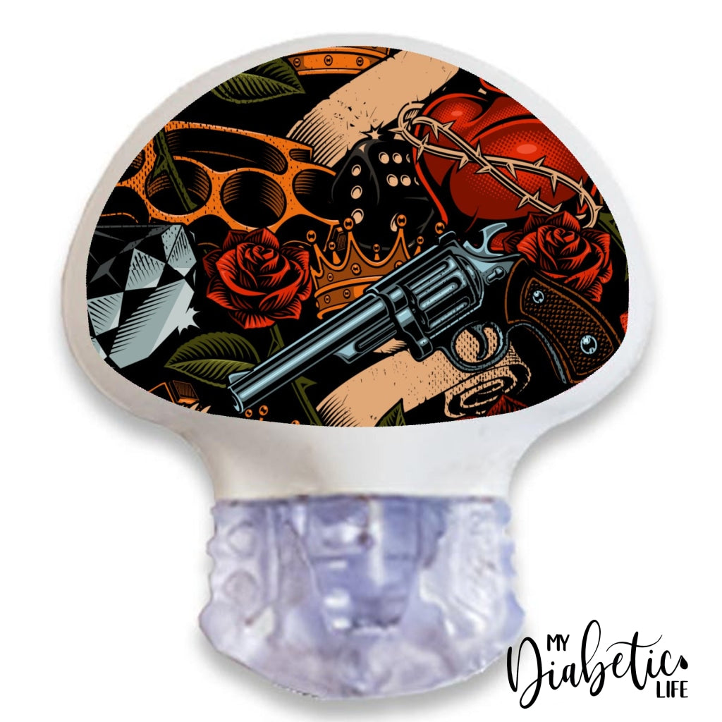 Old Skool Tattoo - Medtronic Enlite Peel, skin and Decal, cgm sticker - MyDiabeticLife