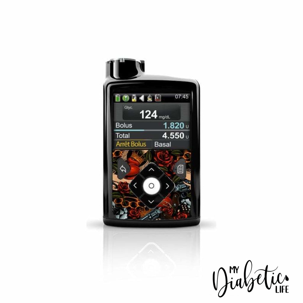 Old School Tattoo - Medtronic 640 Peel, skin and Decal, Insulin pump sticker - MyDiabeticLife