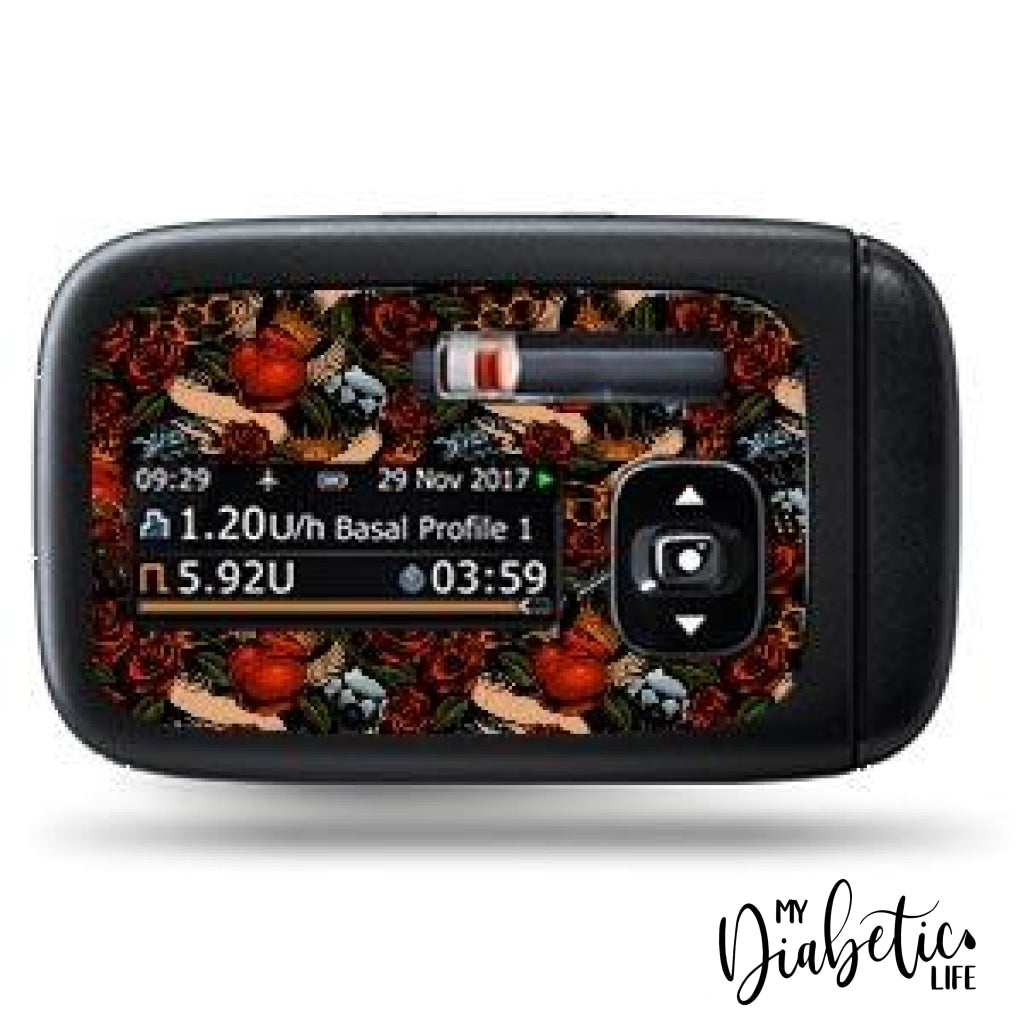 Old Skool Tattoo - Accu-Chek Insight Peel Skin And Decal Insulin Pump Sticker Accu-Chek