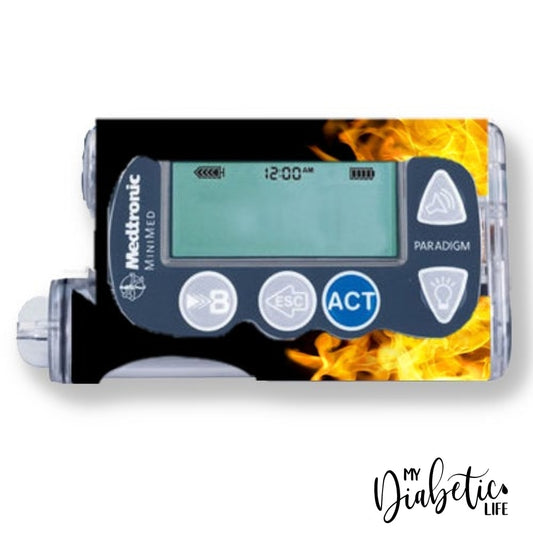 On Fire - Medtronic Paradigm Series 7 Skin And Decal Insulin Pump Sticker