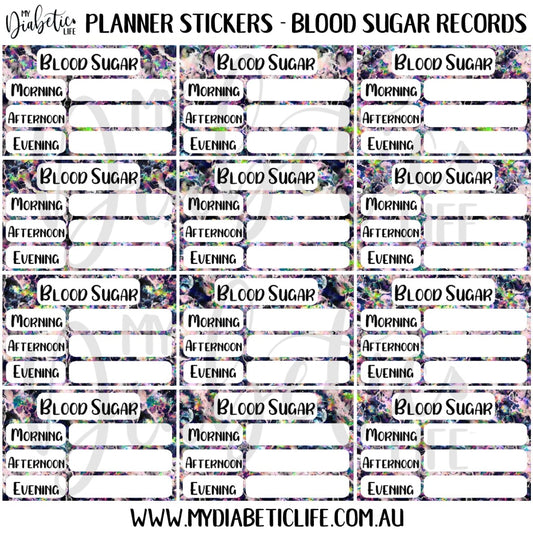 Opals - 12 Blood Sugar Trackers For Planners Stickers