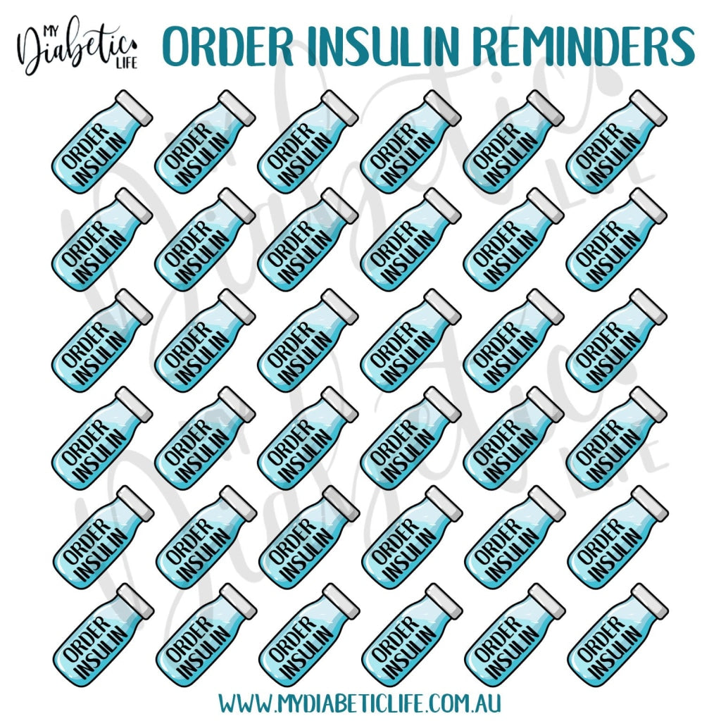 Order Insulin Reminders - 36 Reminder Planner Stickers