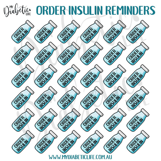 Order Insulin Reminders - 36 Reminder Planner Stickers