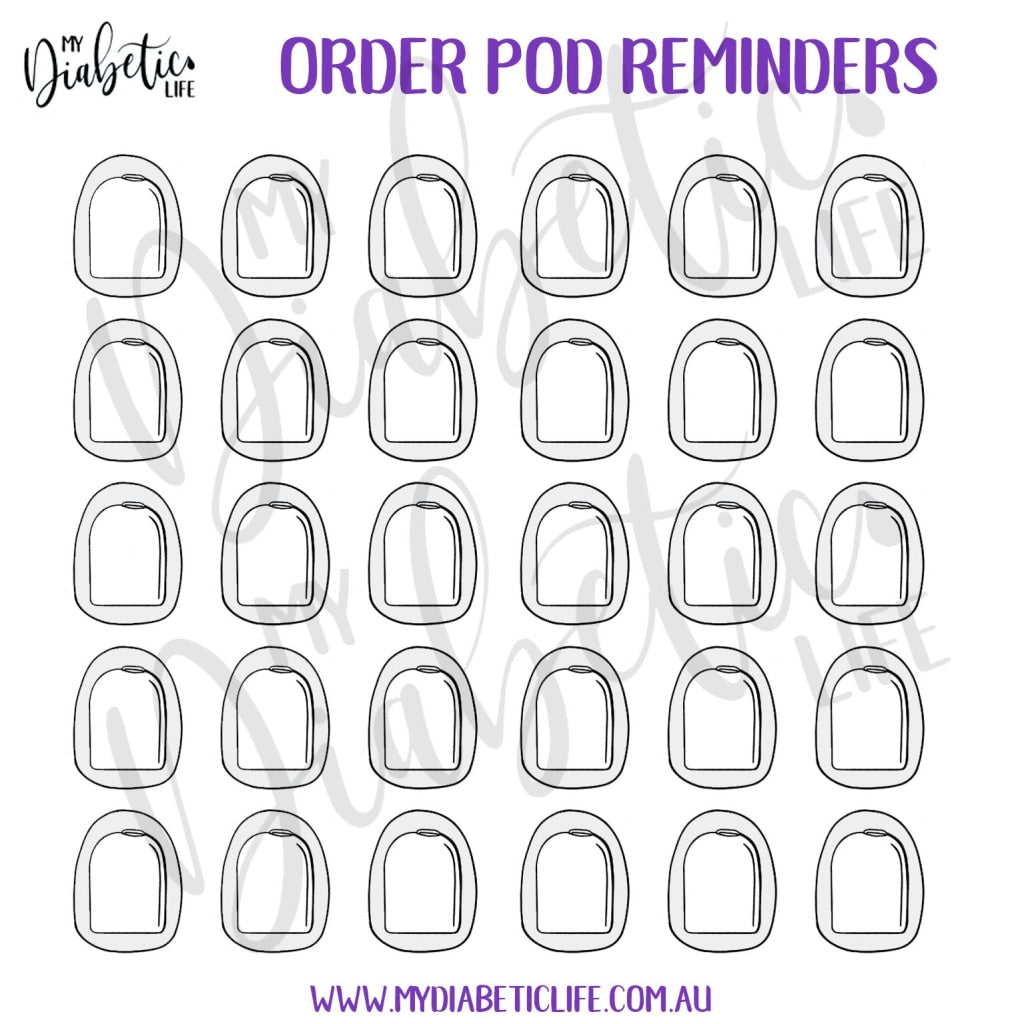 Order Pod Reminders Ft. Omnipod - Calendar Sized Stickers