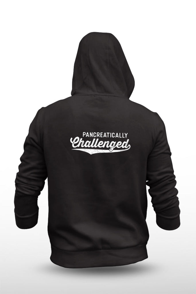 Pancreatically Challenged - Unisex Fleece Hooded Jacket S / Black Hoodie