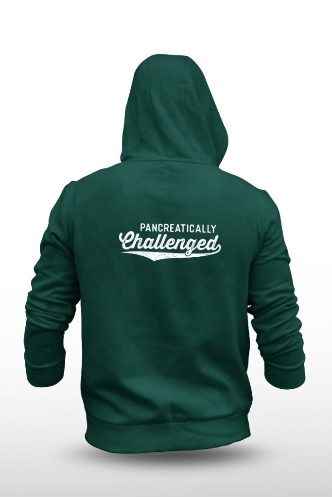Pancreatically Challenged - Unisex Fleece Hooded Jacket S / Bottle Green Hoodie