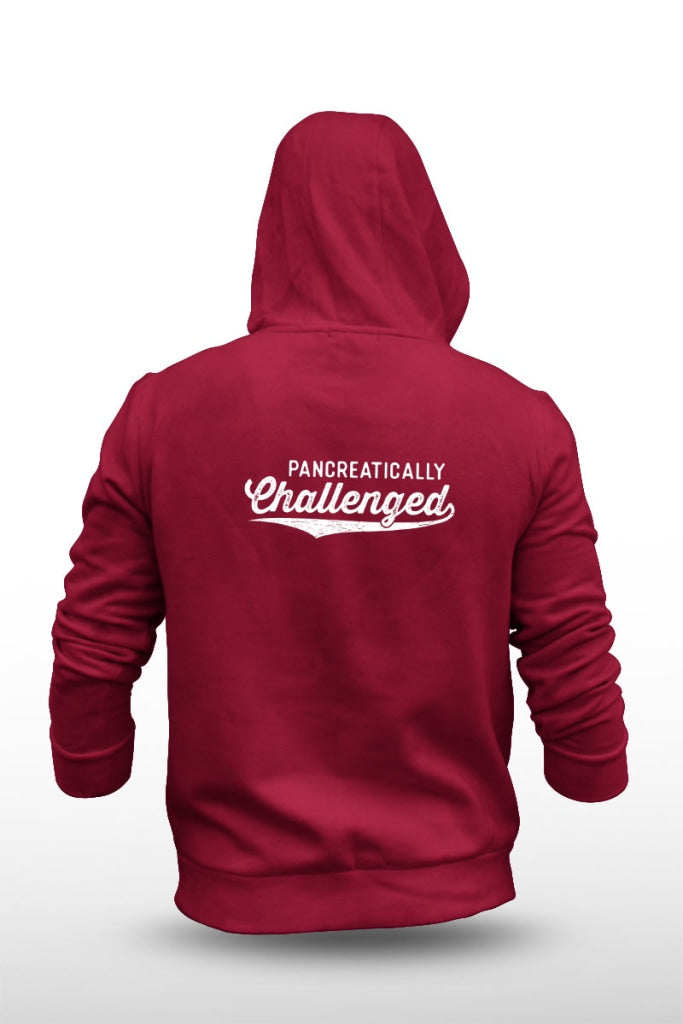 Pancreatically Challenged - Unisex Fleece Hooded Jacket S / Red Hoodie