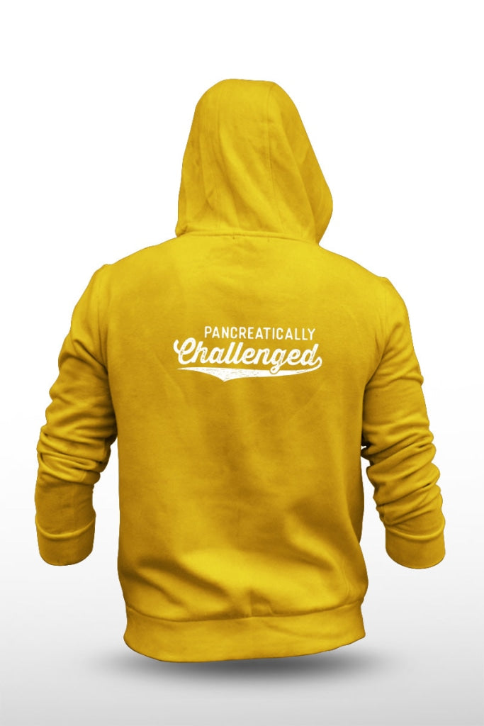 Pancreatically Challenged - Unisex Fleece Hooded Jacket S / Yellow Hoodie