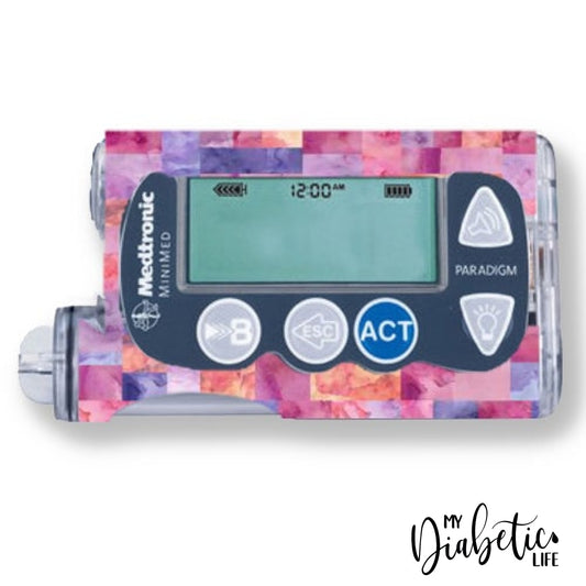 Pastel Rectangles - Medtronic Paradigm Series 7 Skin And Decal Insulin Pump Sticker