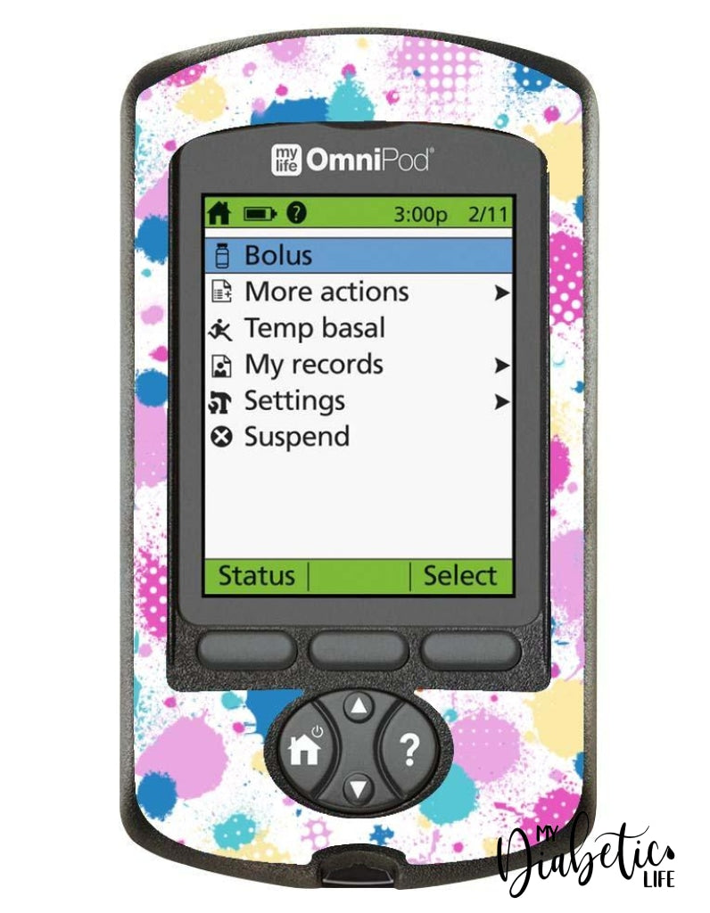 Pastel Splotches - Omnipod Pdm Skin And Decal Glucose Meter Sticker