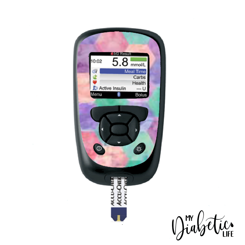 Pastle Hexagon Patchwork - Accu-chek Aviva Expert - MyDiabeticLife