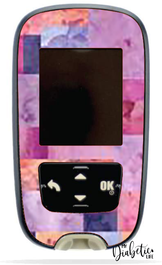 Patchwork - Rectangles - Accu-chek Guide Peel, skin and Decal, glucose meter sticker - MyDiabeticLife