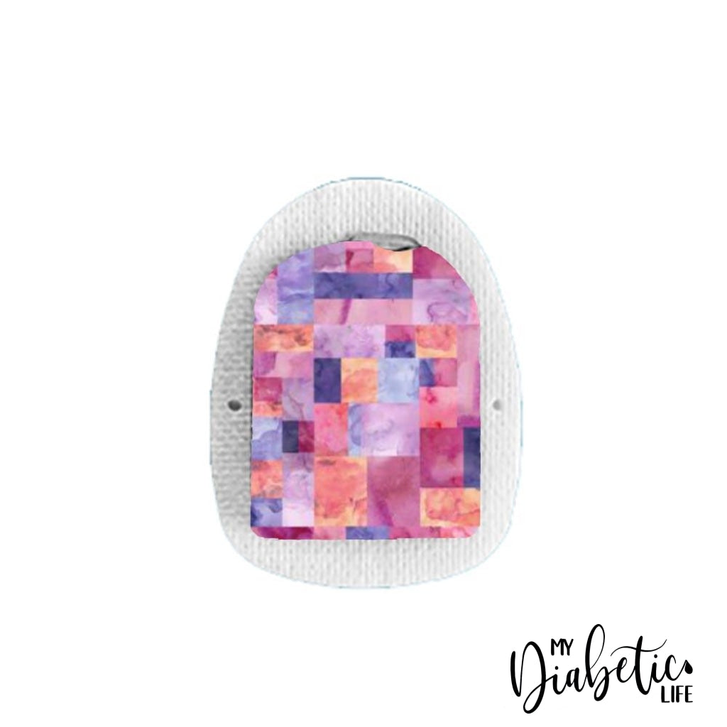 Patchwork Rectangles - Omnipod Peel, skin and Decal, insulin pump sticker - MyDiabeticLife