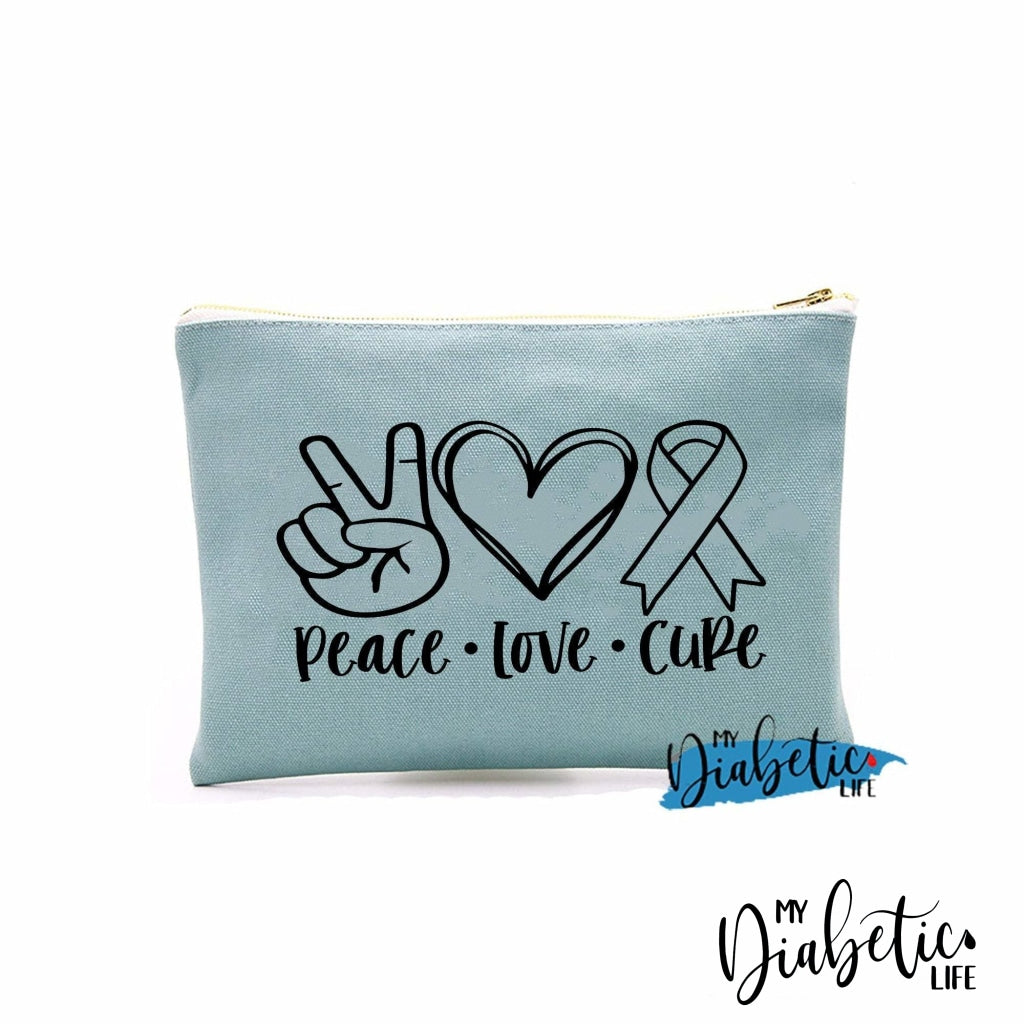 Peace Love Cure - Insulin test kit bag, diabetes accessories, storage bag for medication - MyDiabeticLife