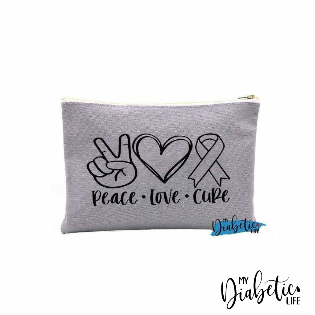 Peace Love Cure - Insulin test kit bag, diabetes accessories, storage bag for medication - MyDiabeticLife