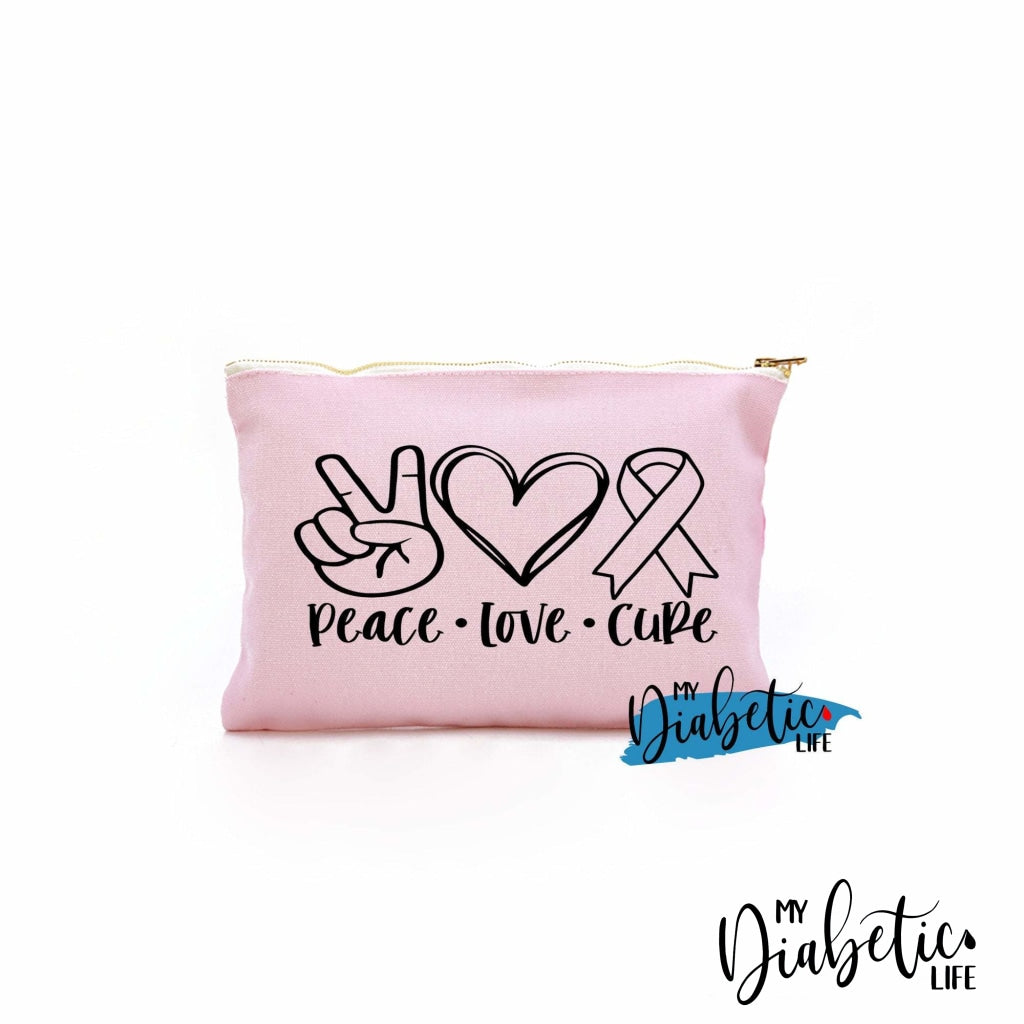 Peace Love Cure - Insulin test kit bag, diabetes accessories, storage bag for medication - MyDiabeticLife