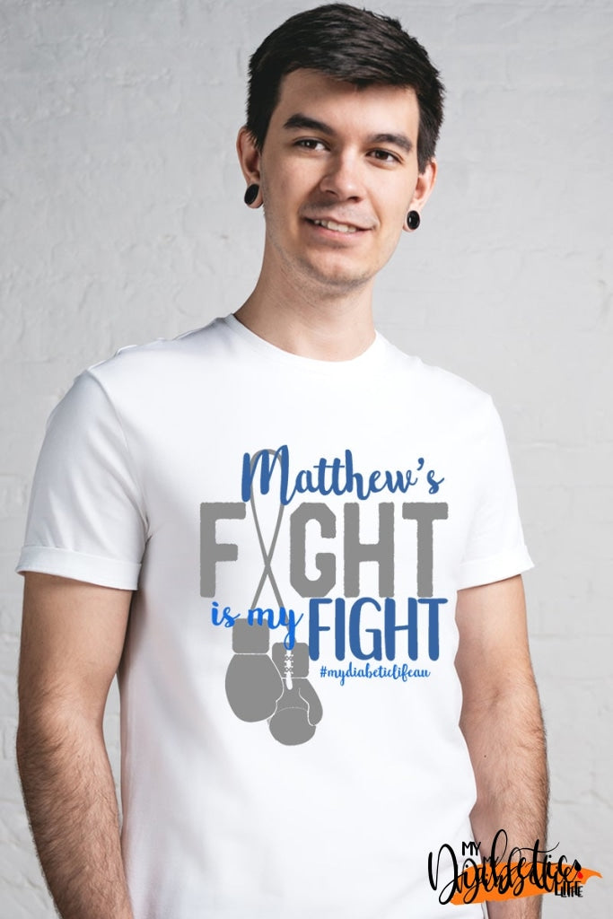 Personalised - <Your name here>'s fight is my fight - diabetes awareness, medical conditions, type one diabetic, Basic t-shirt, Womens Graphic Diabetes Tee - MyDiabeticLife