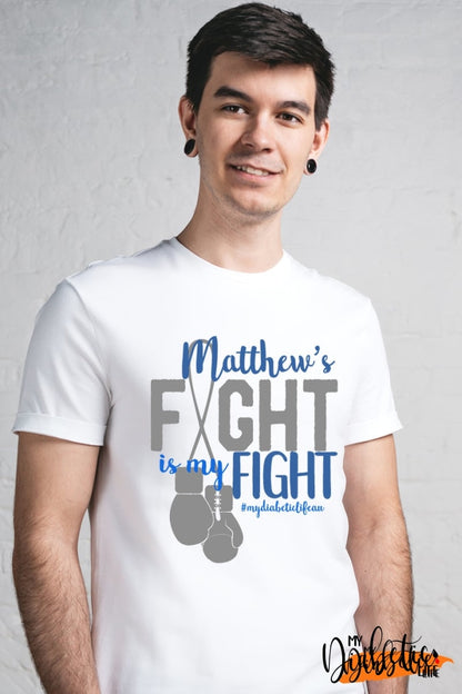 Personalised - <Your name here>'s fight is my fight - diabetes awareness, medical conditions, type one diabetic, Basic t-shirt, Womens Graphic Diabetes Tee - MyDiabeticLife