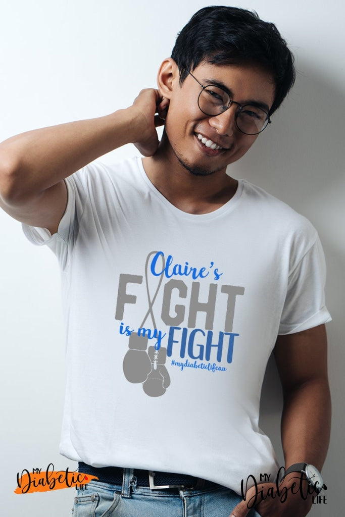 Personalised - <Your name here>'s fight is my fight - diabetes awareness, medical conditions, type one diabetic, Basic t-shirt, Womens Graphic Diabetes Tee - MyDiabeticLife