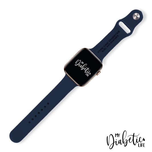 Personalised Medical Id Apple Watch Bands - Denim