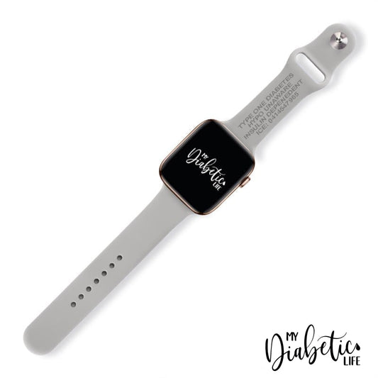 Personalised Medical Id Apple Watch Bands - Light Grey