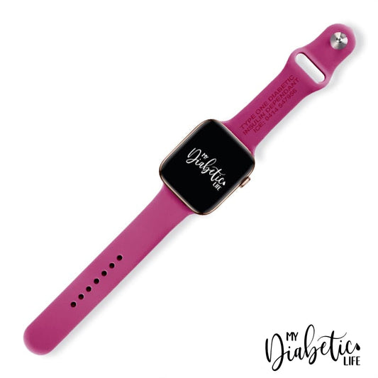 Personalised Medical Id Apple Watch Bands - Rose Pink 38/40/41