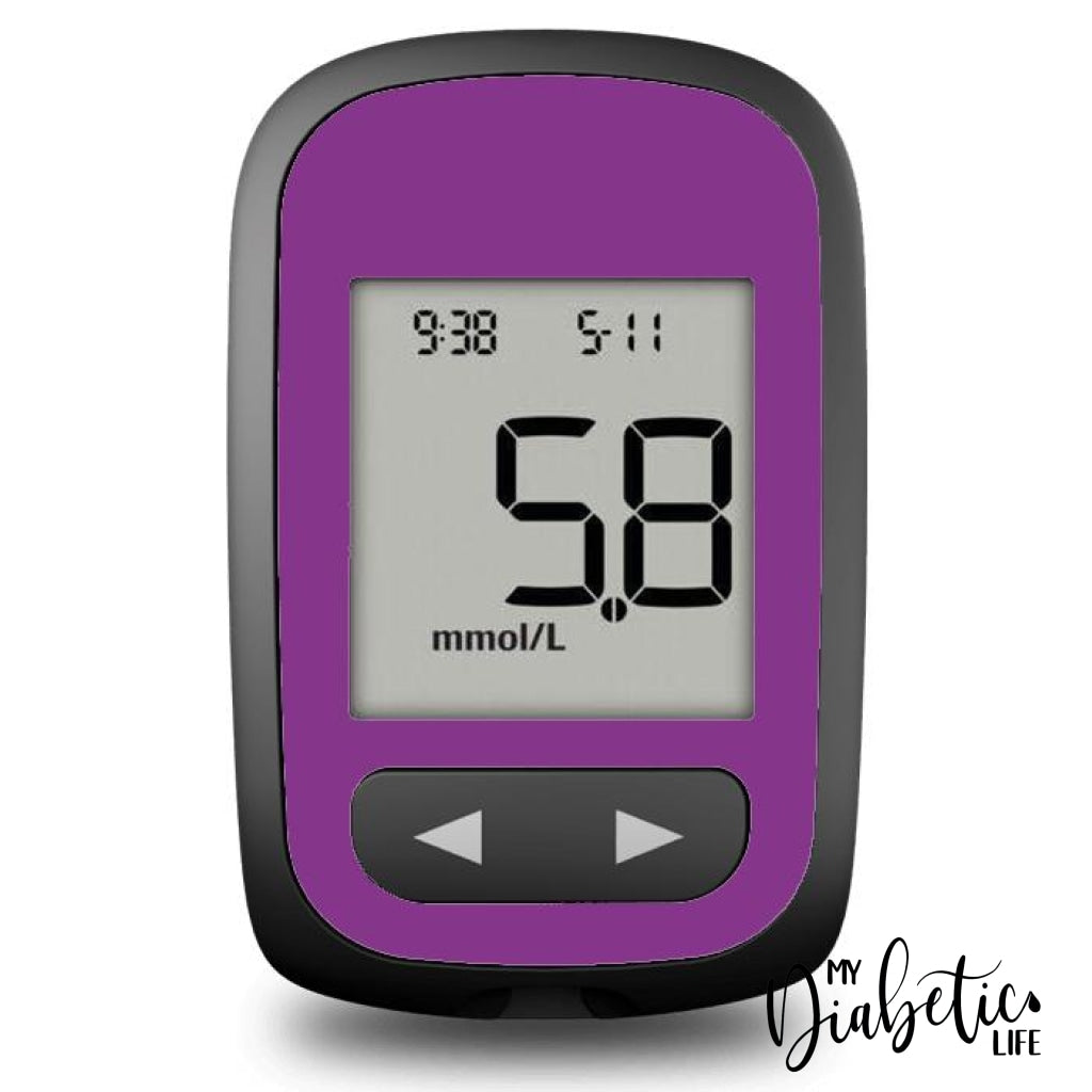 Plain Colours - Pick Your Fav Accu-Chek Guide Me Peel Skin And Decal Glucose Meter Sticker Violet