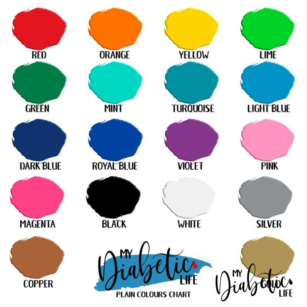 Plain Colours - Pick your Fav - Caresens Premier, skin and Decal, glucose meter sticker - MyDiabeticLife