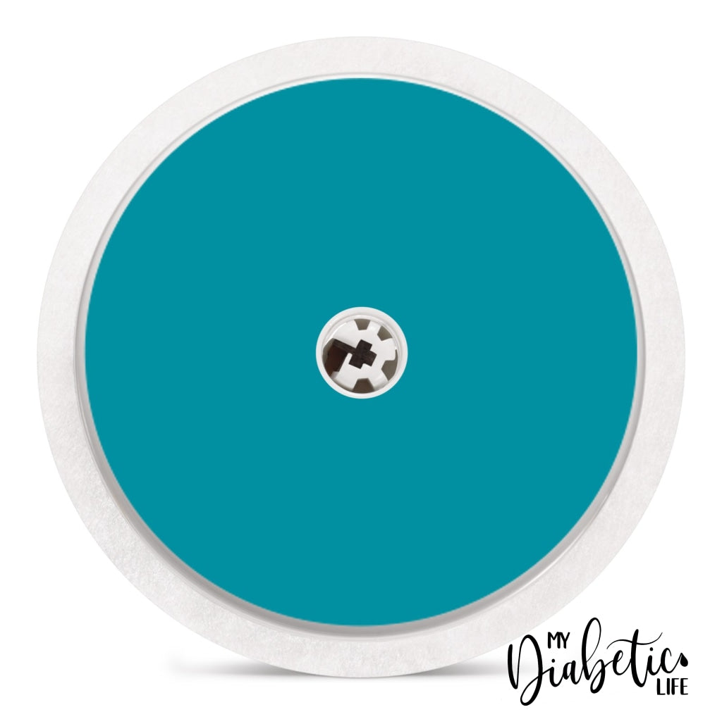 Plain Colours - Choose Your Colour! Freestyle Libre Peel Skin And Decal Fgm/cgm Sticker Turquoise /