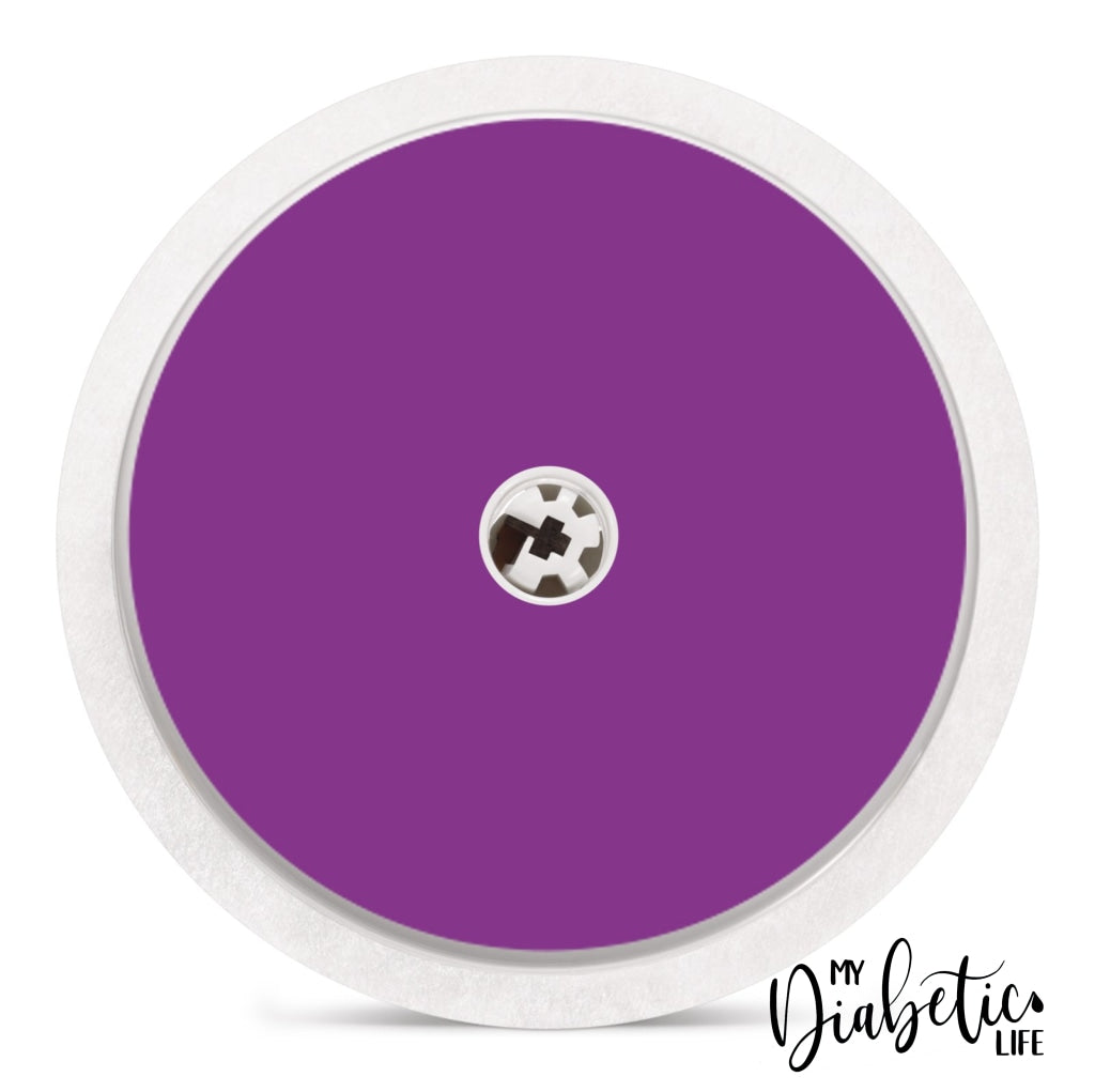 Plain Colours - Choose Your Colour! Freestyle Libre Peel Skin And Decal Fgm/cgm Sticker Violet / One