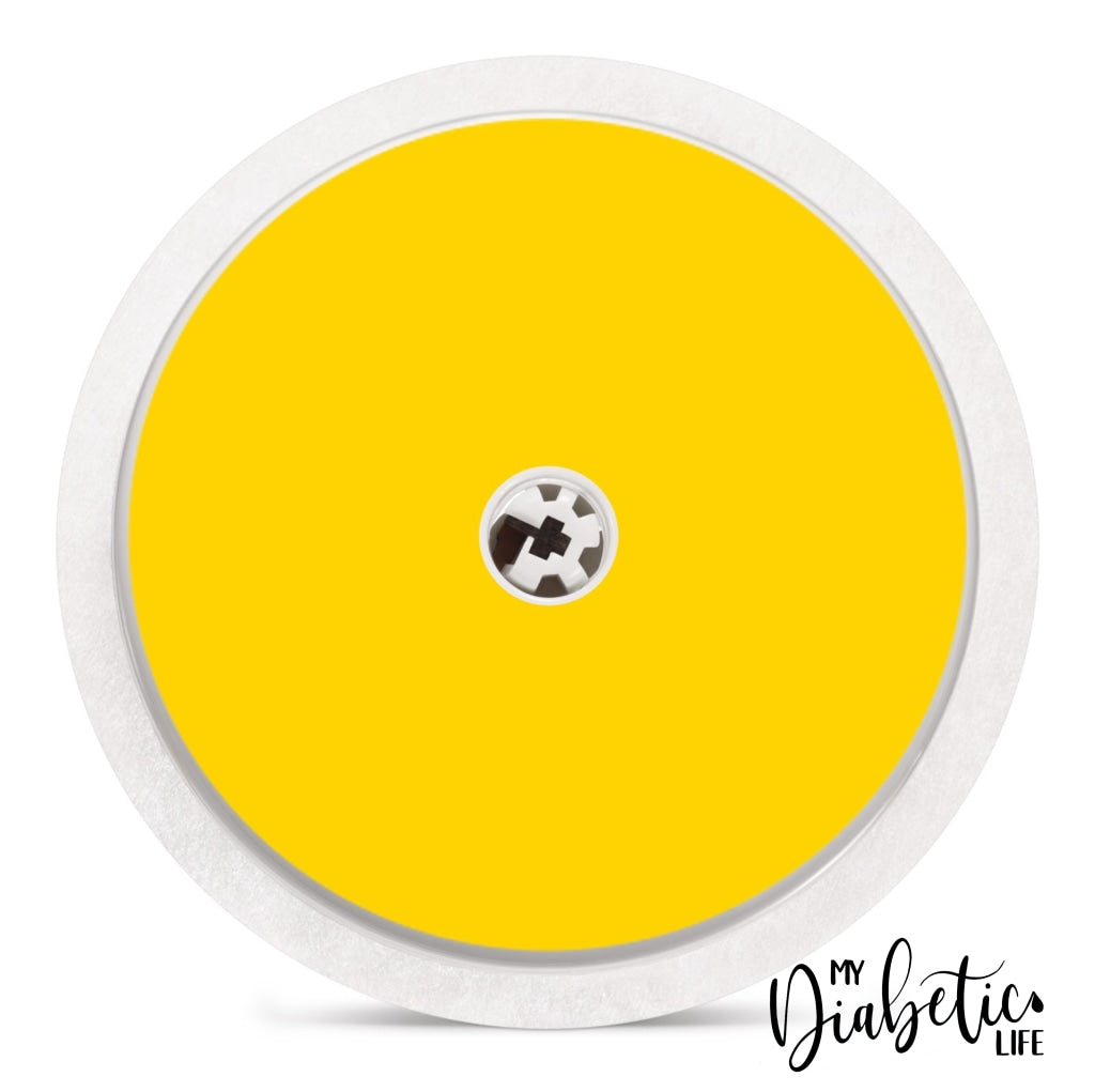 Plain Colours - Choose Your Colour! Freestyle Libre Peel Skin And Decal Fgm/cgm Sticker Yellow / One