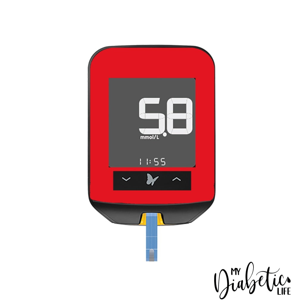 Plain Colours - Choose Your Fav! Freestyle Optium Neo Peel Skin And Decal Glucose Meter Sticker Red