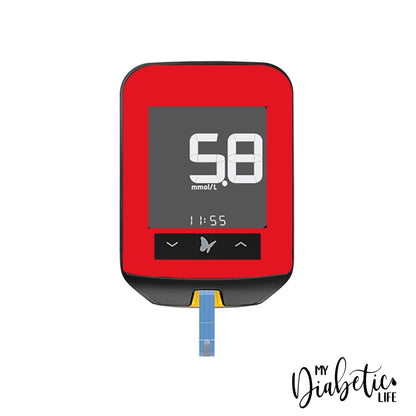 Plain Colours - Choose Your Fav! Freestyle Optium Neo Peel Skin And Decal Glucose Meter Sticker Red