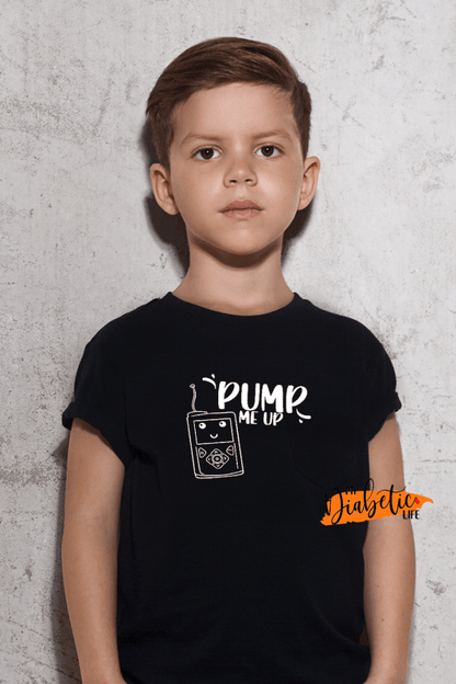 PUMP ME UP  - Diabetes awareness, medical conditions, type one diabetic, Basic tshirt, Kids Graphic Diabetes Tee - MyDiabeticLife