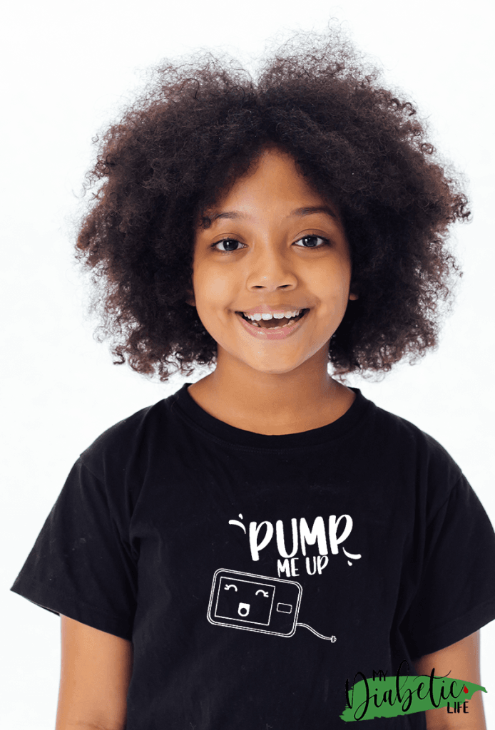 PUMP ME UP  - Diabetes awareness, medical conditions, type one diabetic, Basic tshirt, Kids Graphic Diabetes Tee - MyDiabeticLife