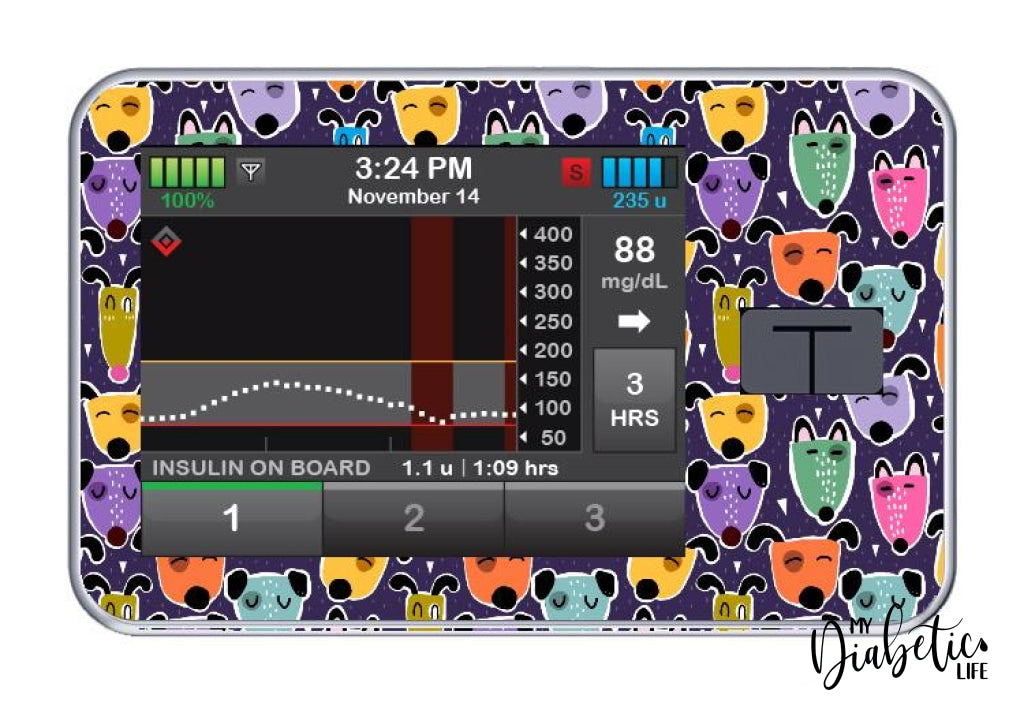 Puppers - Tandem Tslim X2 Pump Peel Skin And Decal Insulin Pump Sticker T:slim